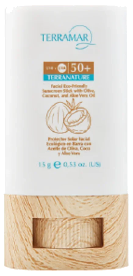 Protector Solar Facial Ecológico en Barra con Aceite de Oliva, Coco y Aloe Vera
